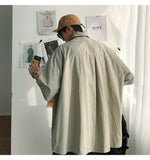 Gotmes Summer New Fashion Loose Solid Shirts Men's  Casual Short Sleeve Shirts Turn-down Collar Clothing Blouses Tops Q02