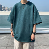 New Design Men's T Shirt Summer Fashion Loose Basic Solid O-Neck T Shirts Women Casual Short Sleeve Hip Hop Top Tees Streetwears
