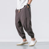 New Chinese Style Harem Pants Men Streetwear Casual Joggers Mens Pants Cotton Linen Sweatpants Ankle-length Men Trousers M-5XL