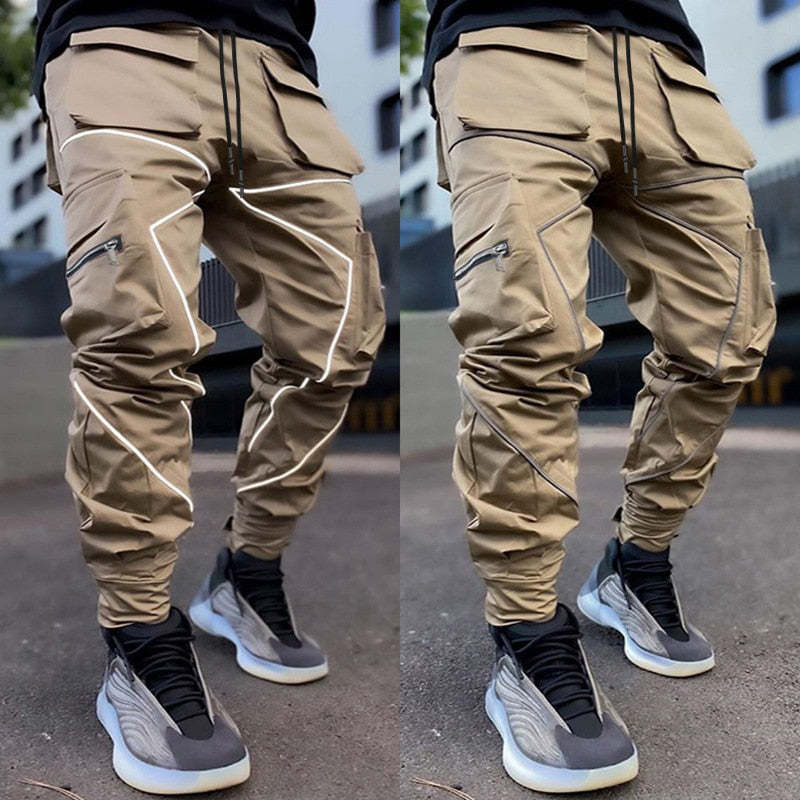 Cargo Pants Men's European And American Tide Loose Straight Sweatpants Multi-Pocket Trend Hip-hop Tight Pants