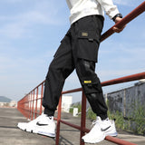 Classic Streetwear Casual Men Ribbons Harem Jogging Pants Male Slim Fit Spring Cargo Pants Multi-Pockets Women Trousers Jo