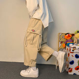 Korean Style Men's Cargo Pants Streetwear Fashion Harem Pants Loose Casual Wide leg Trousers Cotton brand new