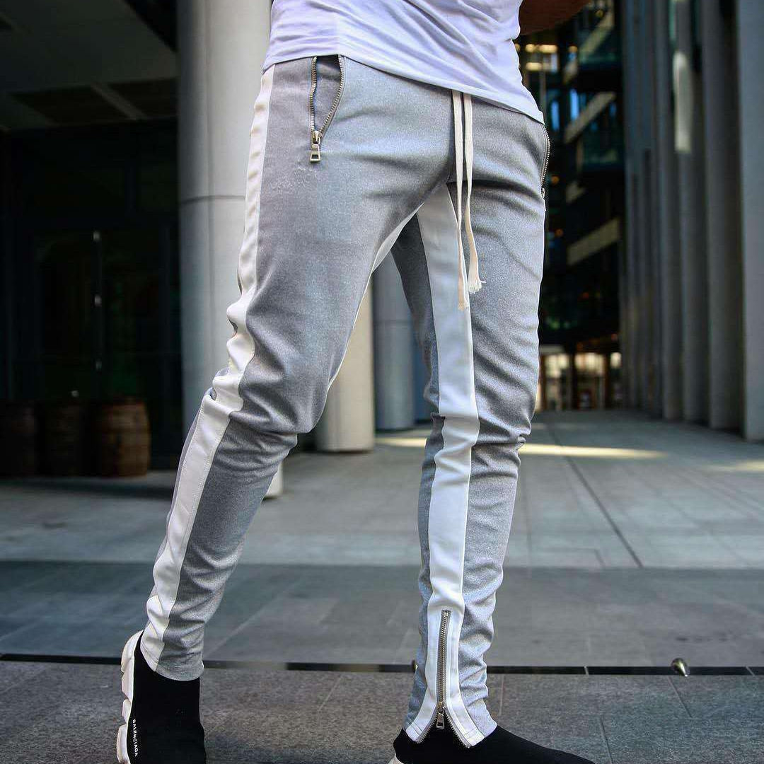 Men Bodybuilding Pant Autumn Spring Tracksuit Sweatpants Casual Solid Slim Harajuku Style Trousers Drawstring Full Length Pants