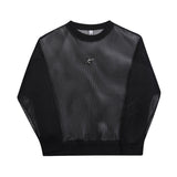 Hollowed Out Mesh Design Long Sleeve Men Sweatshirt 2023 New Autumn Korean Fashion Long Sleeve Male Tops 9A4936