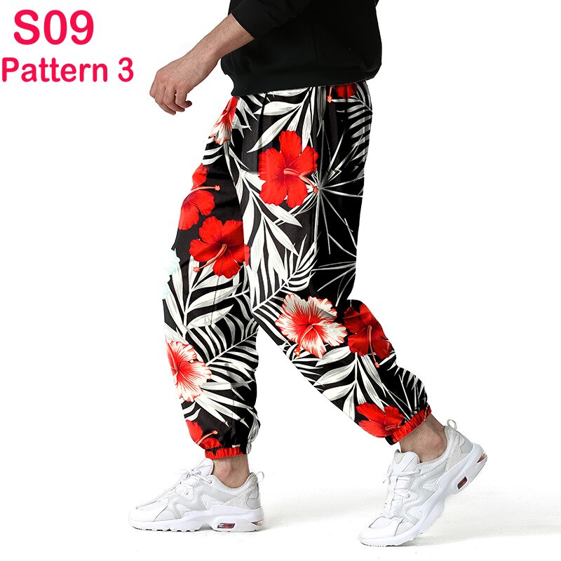 Fashion Traditional Nation Print Cotton Linen Joggers Pants Men Hip Hop Harem Trousers Mens Hippie Casual Streetwear Sweatpants