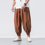 New Chinese Style Harem Pants Men Streetwear Casual Joggers Mens Pants Cotton Linen Sweatpants Ankle-length Men Trousers M-5XL