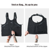 Maden New Arrival Large Capacity Army Green Men's Handbag Summer Camping Working Vest Dual-use Satche Jacket Tactical Backpack