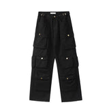 Y2K Cargo Pants Multi-pocket Overalls Men Harajuku Casual Women Baggy Trousers Oversize Straight Mopping Pants Spring Autumn New