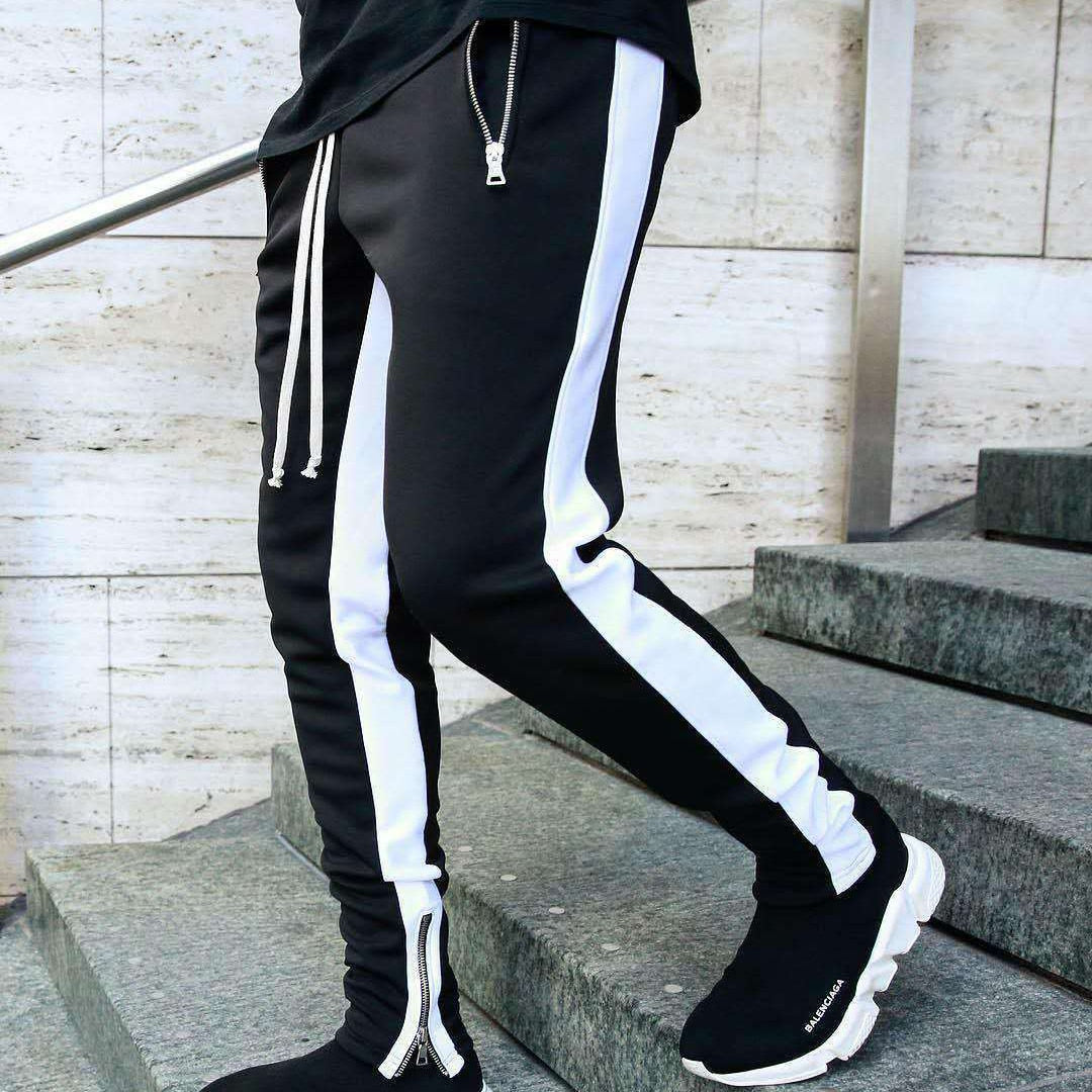 Men Bodybuilding Pant Autumn Spring Tracksuit Sweatpants Casual Solid Slim Harajuku Style Trousers Drawstring Full Length Pants