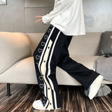 Harajuku Wide leg Sweatpants Male Oversize Men Streetwear Side Button Baggy Pants Casual Sport Split Basketball Track Trousers