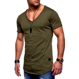 Brand New Men's t shirts Short Sleeve V-Neck Solid Color Men T-Shirt Casual V Collar Man T-Shirt Tops Tees For Male