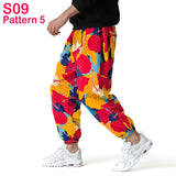 Fashion Traditional Nation Print Cotton Linen Joggers Pants Men Hip Hop Harem Trousers Mens Hippie Casual Streetwear Sweatpants