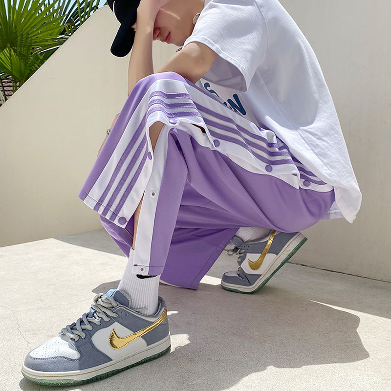 Basketball Man New Streetwear Sweatpant Baggy Pants Side Split Casual Sport Pants Wide Leg Oversize Pants