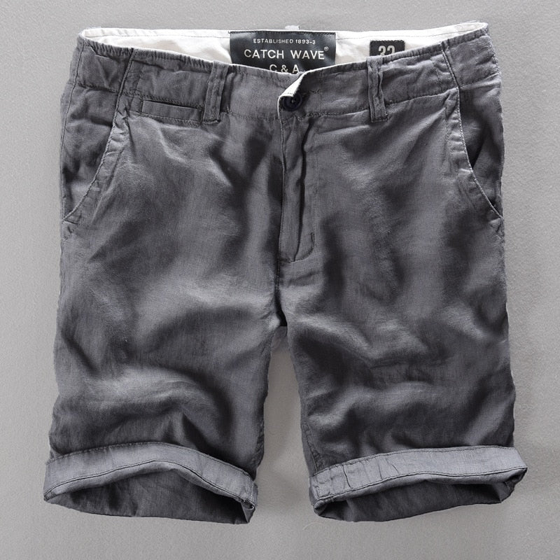 100% Pure Linen Shorts Fpr Men Summer New Fashion Loose Beach Holiday Shorts Man Casual Shorts Plus Size Y2894