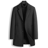 Autumn and Winter New Men's Italian Style Elegant and Fashionable Mid-length Simple Business Casual Slim Woolen Coat Coat