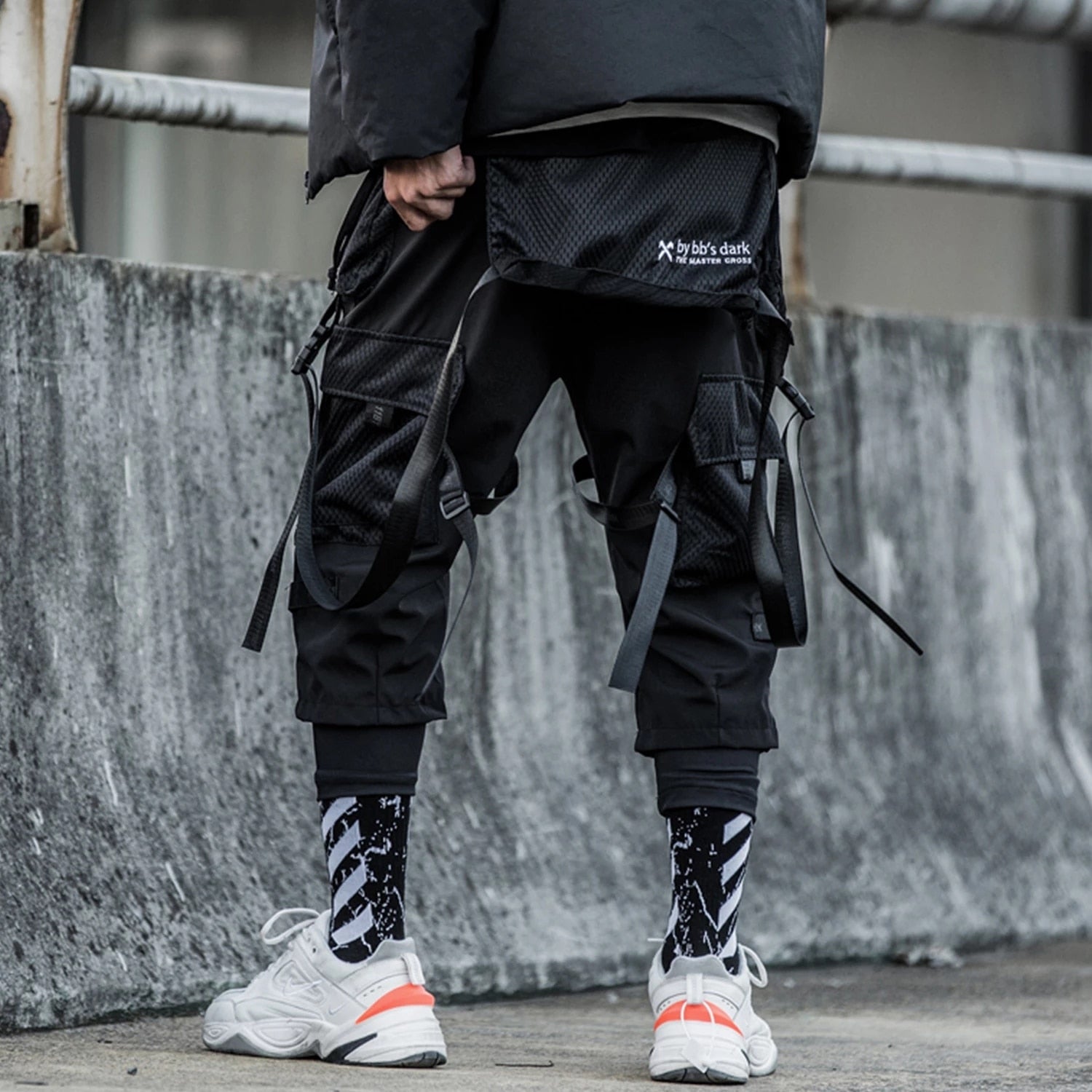 Detachable Multi-Pocket Cargo Pants Men Harajuku Hip Hop Streetwear Joggers Man Elastic Waist Sweatpants