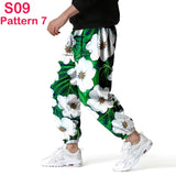 Fashion Traditional Nation Print Cotton Linen Joggers Pants Men Hip Hop Harem Trousers Mens Hippie Casual Streetwear Sweatpants