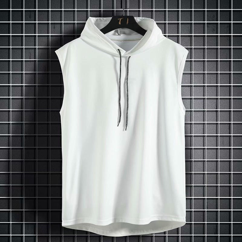 Mens Sleeveless Hoodies Fashion Casual Zipper Hooded Sweatshirt Men bodybuilding tank top sporting Shirt waistcoat vest gym