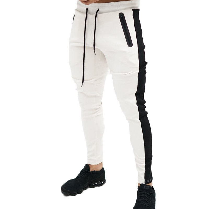 Men Bodybuilding Pant Autumn Spring Tracksuit Sweatpants Casual Solid Slim Harajuku Style Trousers Drawstring Full Length Pants