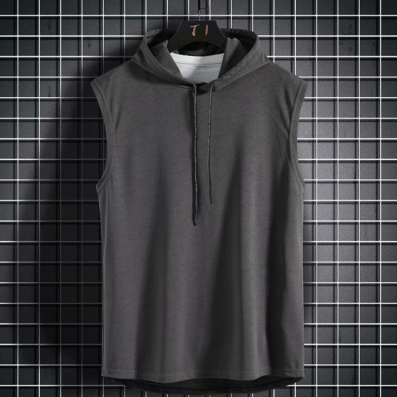 Mens Sleeveless Hoodies Fashion Casual Zipper Hooded Sweatshirt Men bodybuilding tank top sporting Shirt waistcoat vest gym