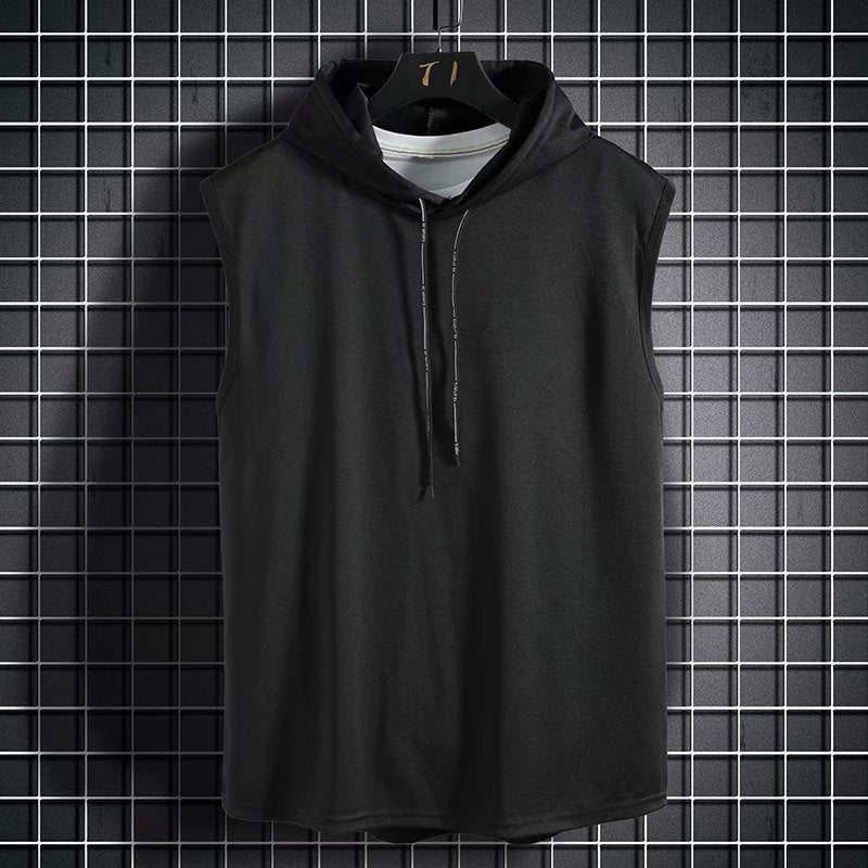 Mens Sleeveless Hoodies Fashion Casual Zipper Hooded Sweatshirt Men bodybuilding tank top sporting Shirt waistcoat vest gym