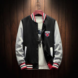 Gotmes New Arrival Letter Rib Sleeve Cotton Embroidery Logo Single Breasted Casual Bomber Baseball Jacket Loose Cardigan Coat