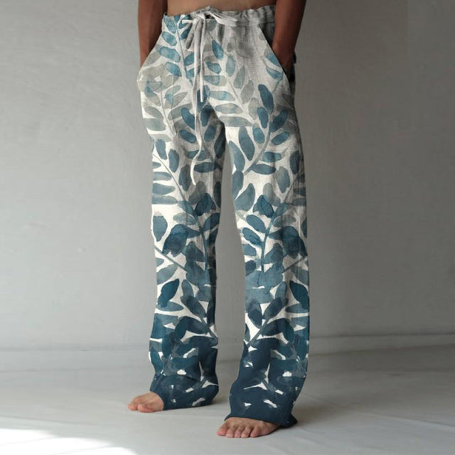 Autumn Vintage Skull Print Loose Straight Pant Men Summer New Fashion Trousers Street Hipster Casual Pants Mens Streetwear