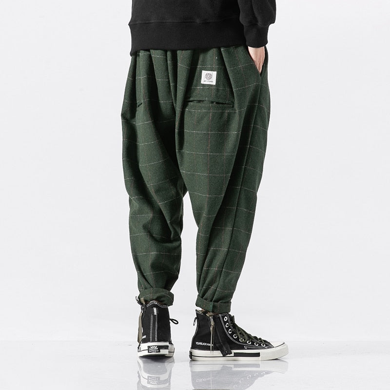 Gotmes New Plaid Men's Jogging Sweatpants Winter Men Harem Pants Casual Big Size Harajuku Woman Cargo Pants Streetwear Dropshipping
