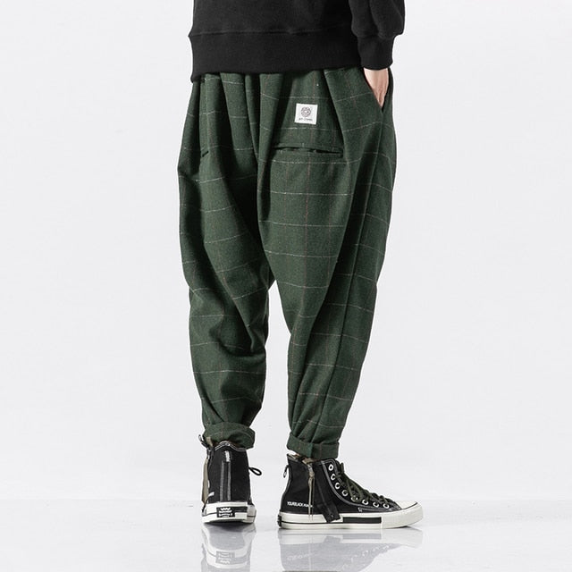 Gotmes New Plaid Men's Jogging Sweatpants Winter Men Harem Pants Casual Big Size Harajuku Woman Cargo Pants Streetwear Dropshipping