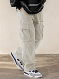 Men's Fashion Drawstring Flap Pocket Casual Pants, Multi-Pocket Design Comfortable and Stylish - Perfect for Hiking Street Outdoor Activities | Spring/Summer Apparel, Suitable for All Seasons