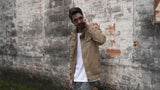 [Thick Cotton Retro Hooded Jacket] Men's Winter Casual Jacket Cotton Fabric Thick Stiff Shapely Retro Style Oblique Muscle Texture Hooded Fleece Lined Multi-pockets Knitted Ribbed Cuffs Hem Windproof Warm Outdoor Hiking Runni