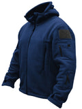 Windproof Fleece Jacket - Men's Cozy Hooded Coat - Zipper, Solid Color, Multiple Pockets for Autumn and Winter