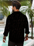 Semi-Sheer Long Sleeve Stylish Shirt - Men's Casual Button-Up With Lapel Collar - For Holiday Resorts, Spring Summer And Fall