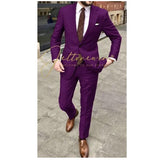 Handsome Casual 2 Piece Suit For Men Wedding Tuxedos Notched Lapel Groomsmen Men Suits Business Party Prom Blazer