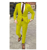 Handsome Casual 2 Piece Suit For Men Wedding Tuxedos Notched Lapel Groomsmen Men Suits Business Party Prom Blazer