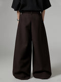 Men'S Loose Fit Solid Color Wide Leg Pants with Pockets - Casual, Soft, and Comfortable for Spring, Street Style, Casual Wear Pants|Wide Leg Trousers|Nonstretch Fabric
