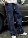 Elastic Waist Loose Fit Jeans for Men - Street Wear, Hip-Hop Dance, Jogging, Cycling - Fashionable Wide Leg