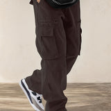 Men's Fashion Drawstring Flap Pocket Casual Pants, Multi-Pocket Design Comfortable and Stylish - Perfect for Hiking Street Outdoor Activities | Spring/Summer Apparel, Suitable for All Seasons
