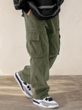 Men's Fashion Drawstring Flap Pocket Casual Pants, Multi-Pocket Design Comfortable and Stylish - Perfect for Hiking Street Outdoor Activities | Spring/Summer Apparel, Suitable for All Seasons