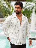 Semi-Sheer Long Sleeve Stylish Shirt - Men's Casual Button-Up With Lapel Collar - For Holiday Resorts, Spring Summer And Fall