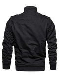 [Thick Cotton Retro Hooded Jacket] Men's Winter Casual Jacket Cotton Fabric Thick Stiff Shapely Retro Style Oblique Muscle Texture Hooded Fleece Lined Multi-pockets Knitted Ribbed Cuffs Hem Windproof Warm Outdoor Hiking Runni