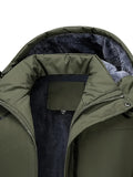 Thick Warm Hooded Polyester Jacket - Men's Casual Windproof Leisure Style Outerwear for Fall/Winter - Zip-Up Conventional Version Autumn/Winter
