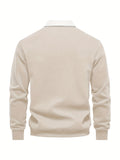 Fall & Winter Solid Color Fleece-Lined Shirt - Men's Casual Machine Washable with Button Detail