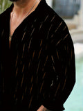 Semi-Sheer Long Sleeve Stylish Shirt - Men's Casual Button-Up With Lapel Collar - For Holiday Resorts, Spring Summer And Fall