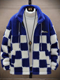 [Thick Polar Fleece Warm Jacket] Cozy Plaid Lambswool Jacket With Thick Polar Fleece Lining - Warm Winter Coat For Men And Women