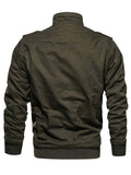 [Thick Cotton Retro Hooded Jacket] Men's Winter Casual Jacket Cotton Fabric Thick Stiff Shapely Retro Style Oblique Muscle Texture Hooded Fleece Lined Multi-pockets Knitted Ribbed Cuffs Hem Windproof Warm Outdoor Hiking Runni