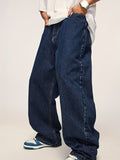Elastic Waist Loose Fit Jeans for Men - Street Wear, Hip-Hop Dance, Jogging, Cycling - Fashionable Wide Leg