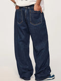 Elastic Waist Loose Fit Jeans for Men - Street Wear, Hip-Hop Dance, Jogging, Cycling - Fashionable Wide Leg