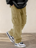 Men's Fashion Drawstring Flap Pocket Casual Pants, Multi-Pocket Design Comfortable and Stylish - Perfect for Hiking Street Outdoor Activities | Spring/Summer Apparel, Suitable for All Seasons