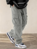 Men's Fashion Drawstring Flap Pocket Casual Pants, Multi-Pocket Design Comfortable and Stylish - Perfect for Hiking Street Outdoor Activities | Spring/Summer Apparel, Suitable for All Seasons